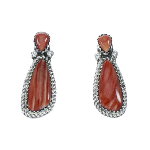 Oyster Shell Genuine Sterling Silver Navajo Post Earrings JX130965